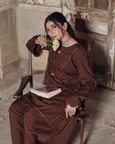 Chocolate Brown Short Shirt with Farshi Shalwar
