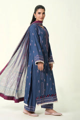 3PC Embroidered Unstitched Lawn Suit | KCE-4085