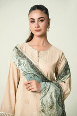 3PC Embroidered Unstitched Lawn Suit | KCE-4087