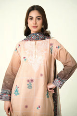3PC Unstitched Printed Lawn Suit | KLA-3907