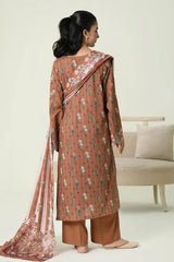 3PC Unstitched Printed Lawn Suit | KLA-3977
