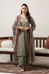 PRINTED LAWN UNSTITCHED 3 PIECE SUIT
