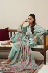 PRINTED LAWN UNSTITCHED 3 PIECE SUIT