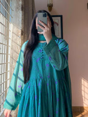3 Piece - Lawn Printed Dress With Plazo