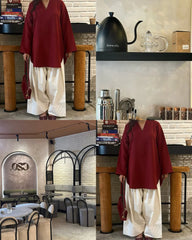 Dynamic Cherry Furshi Co_ord