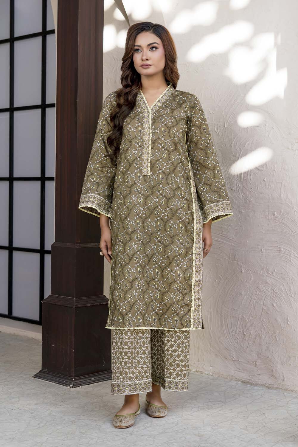 2PC Unstitched Printed Lawn Shirt and Trouser KST-4063