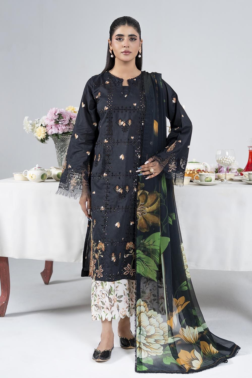 3PC Embroidered Unstitched Lawn Suit | KCE-4022