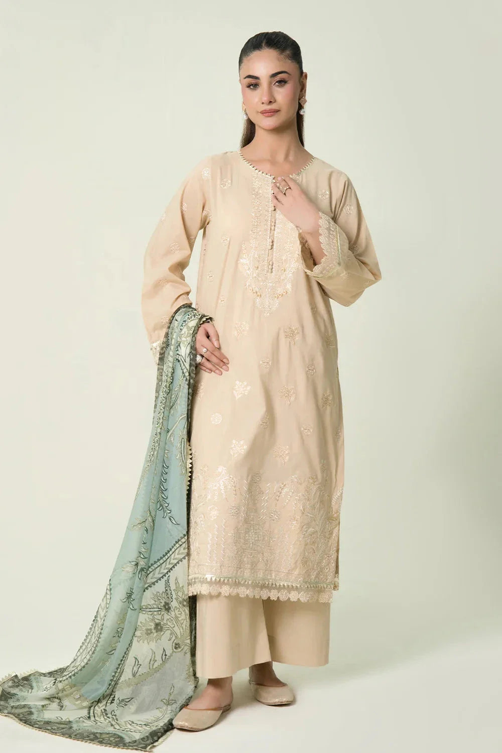 3PC Embroidered Unstitched Lawn Suit | KCE-4087