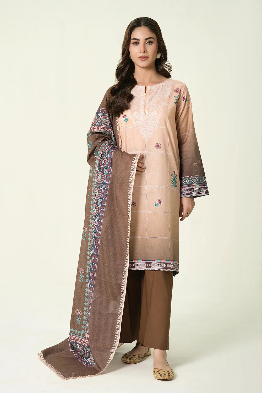 3PC Unstitched Printed Lawn Suit | KLA-3907