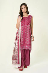 3PC Unstitched Printed Lawn Suit | KLA-3908