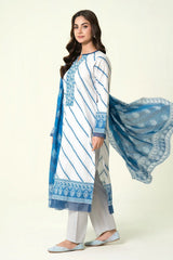 3PC Unstitched Printed Lawn Suit | KLA-3955