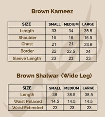 Chocolate Brown Short Shirt with Farshi Shalwar