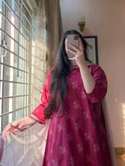 3 Piece - Lawn Printed Dress with Tulip Shalwar