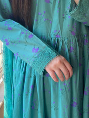 3 Piece - Lawn Printed Dress With Plazo