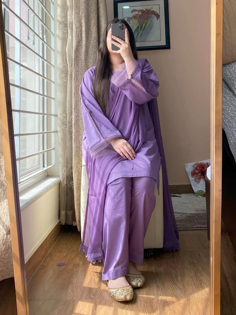 3 Piece - Lawn Dress with Shalwar