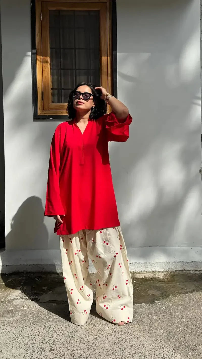 Cherry Embroidered Farshi Shalwar