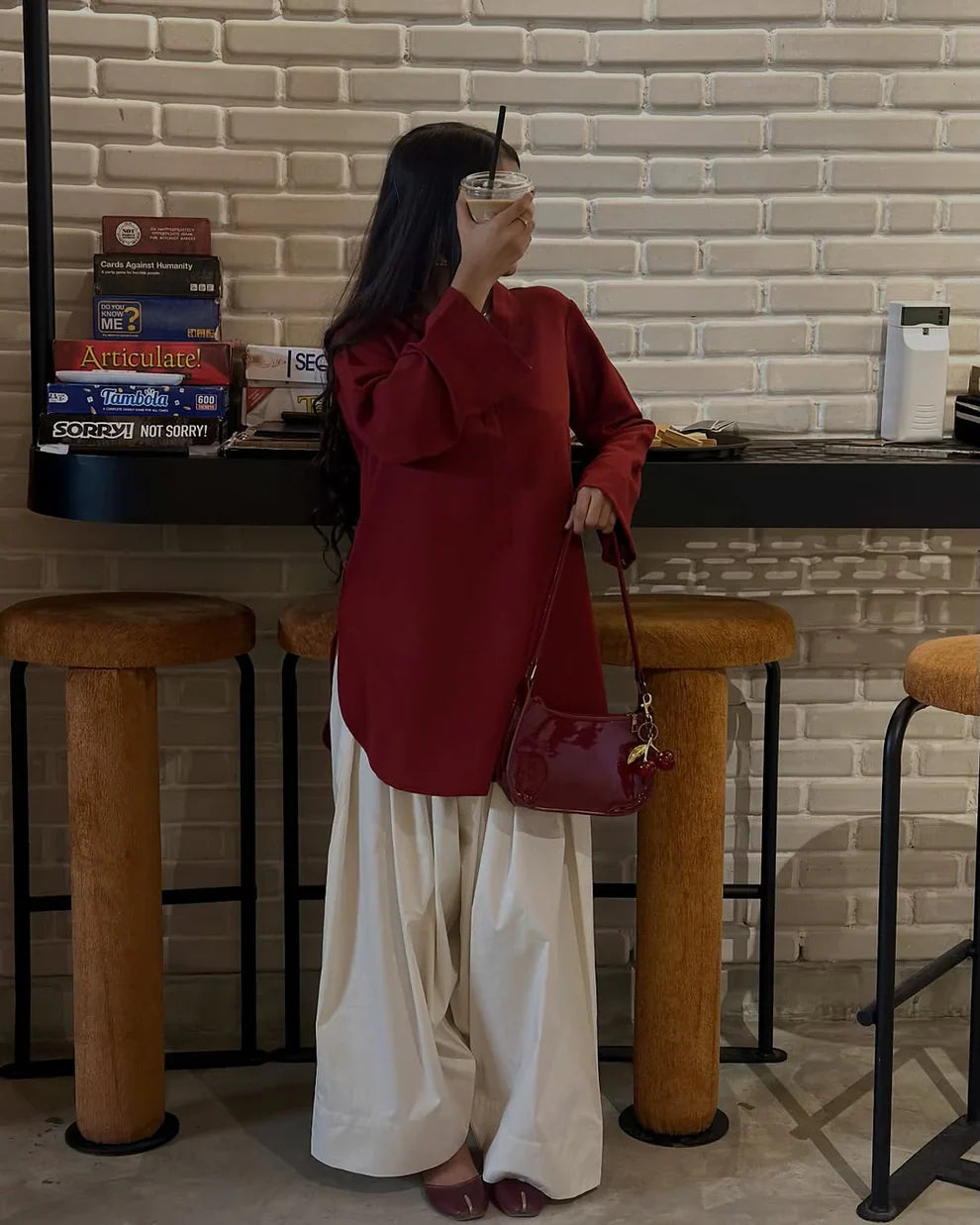 Dynamic Cherry Furshi Co_ord